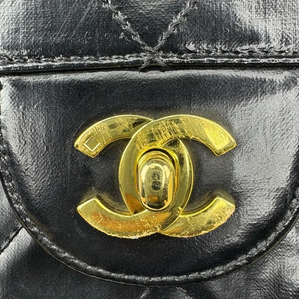 CHANEL Black Quilted Bag with Gold Chain - Picture 13 of 16